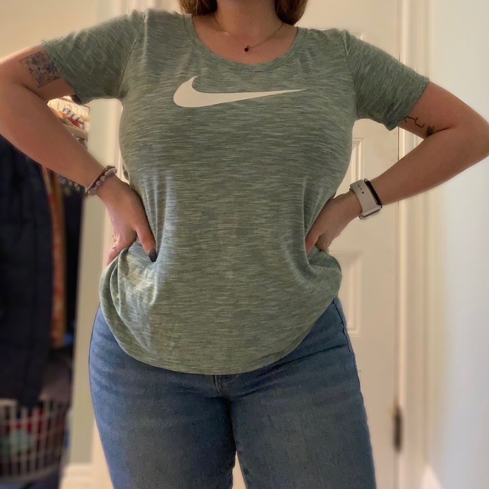 Heathered Black & Mint Green Dry-Fit Tee